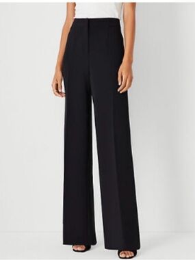 Ann Taylor Wide Leg Black Dress Pants for Women in crepe